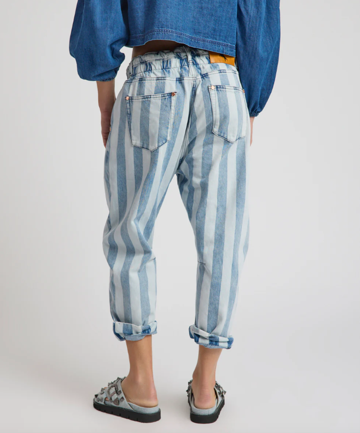 One Teaspoon Outcasts LW Crotch Harem Denim Jeans Stripe