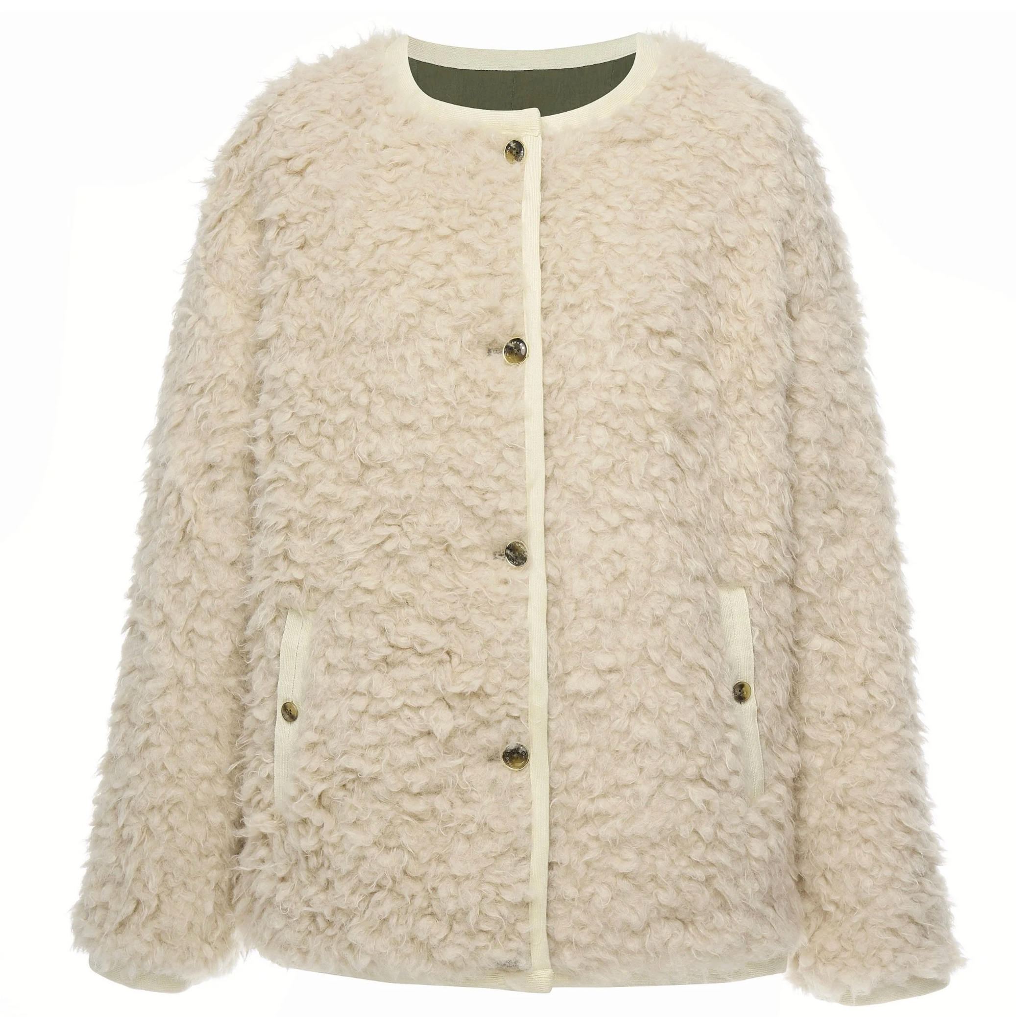 Moke Juniper Reversible Jacket Olive Green/Cream