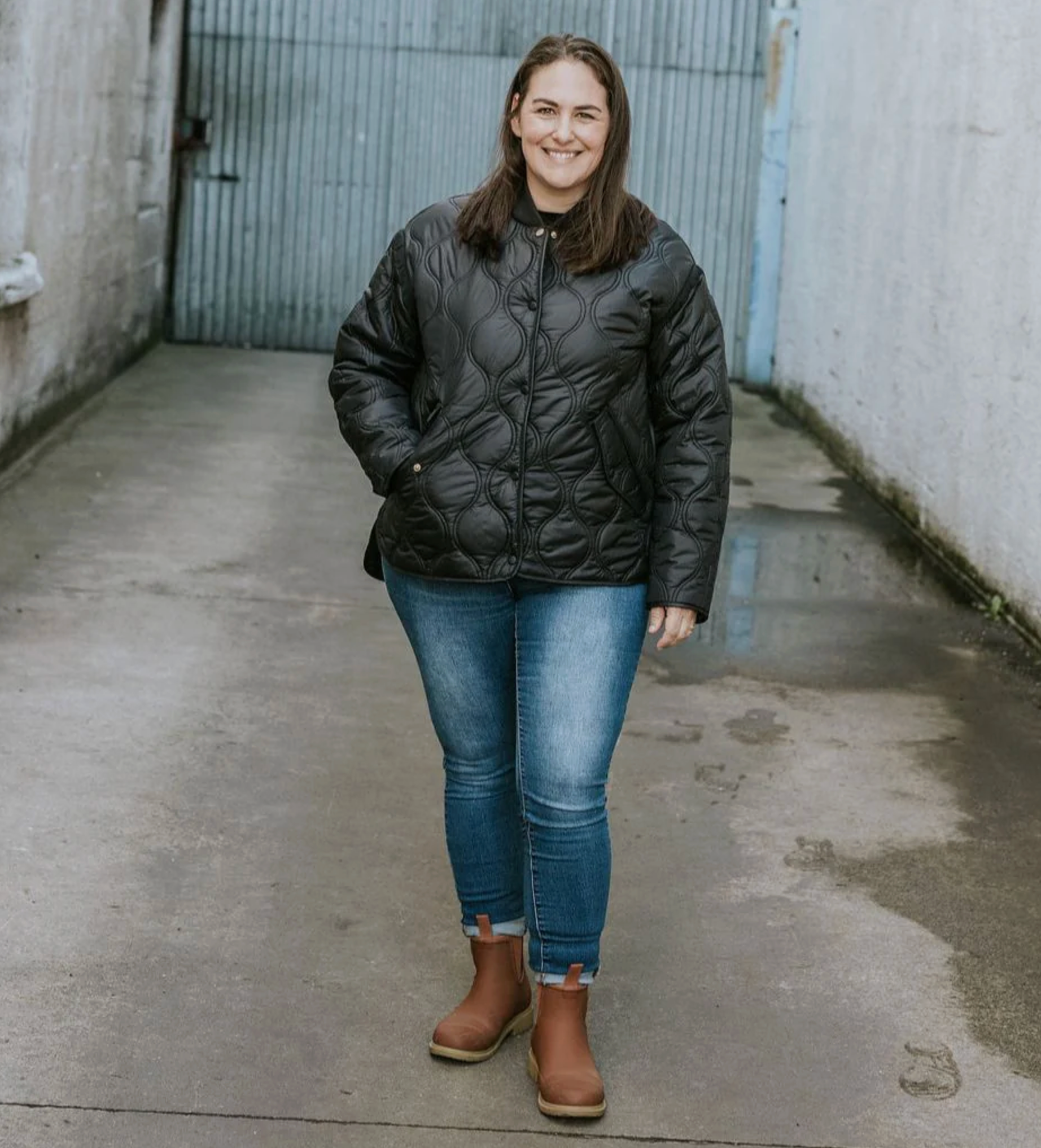 Moke Talei Quilt Bomber Black