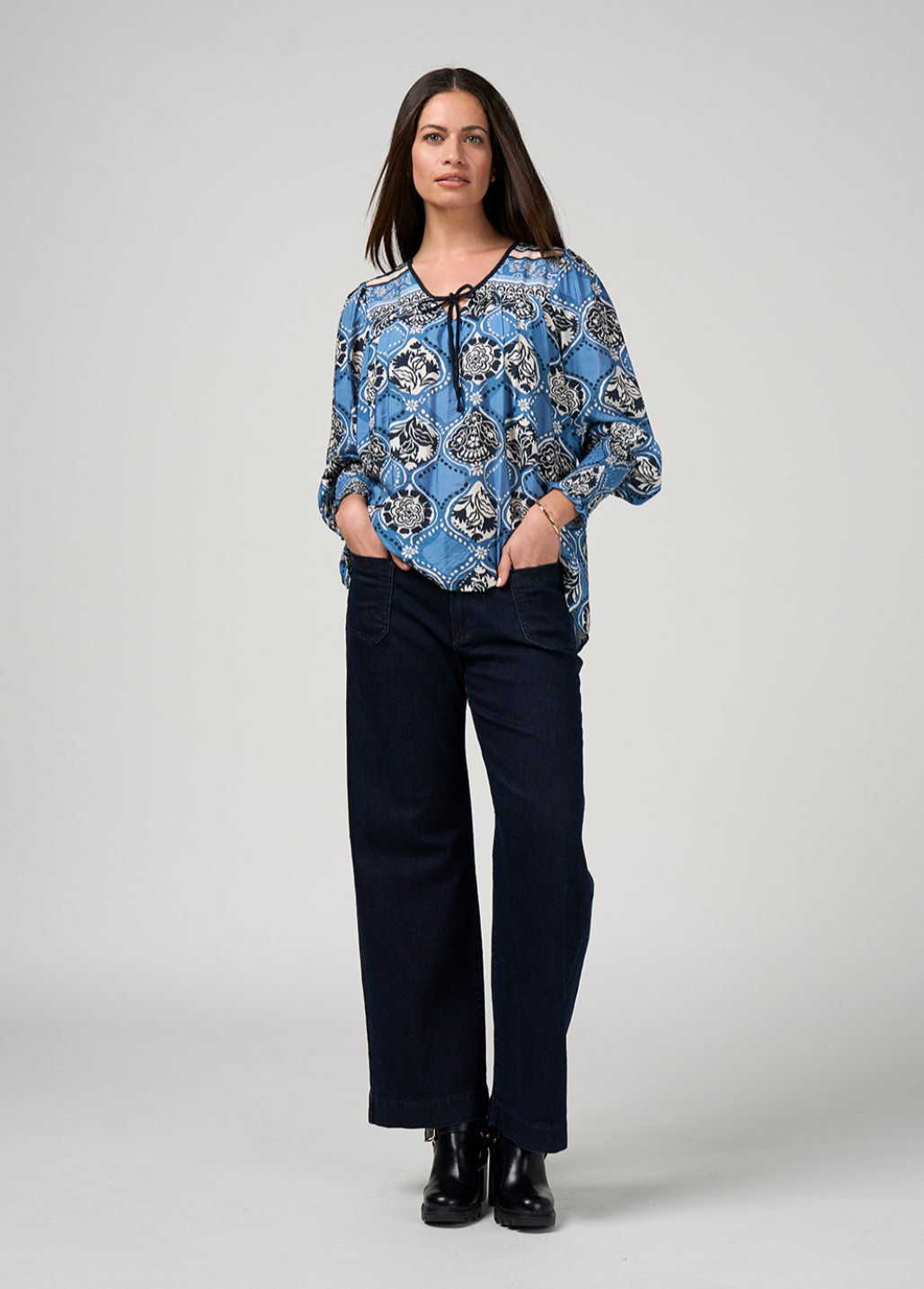 Taj Mahal Blouse Chambray Multi Loobie's Story