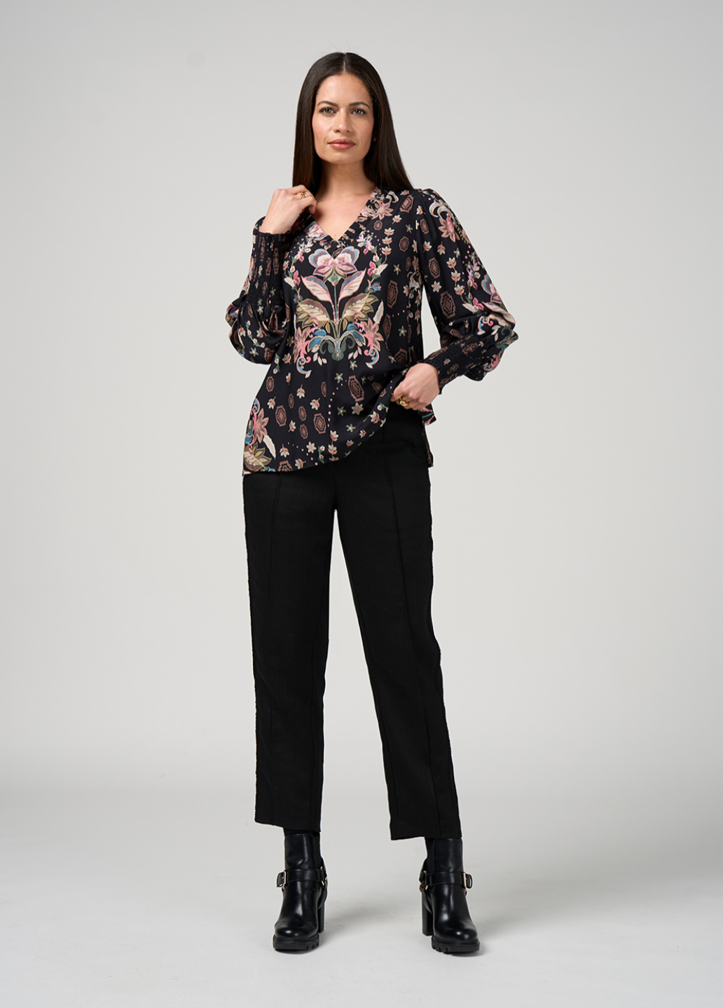 Antoinette Blouse Black Multi Loobie's Story