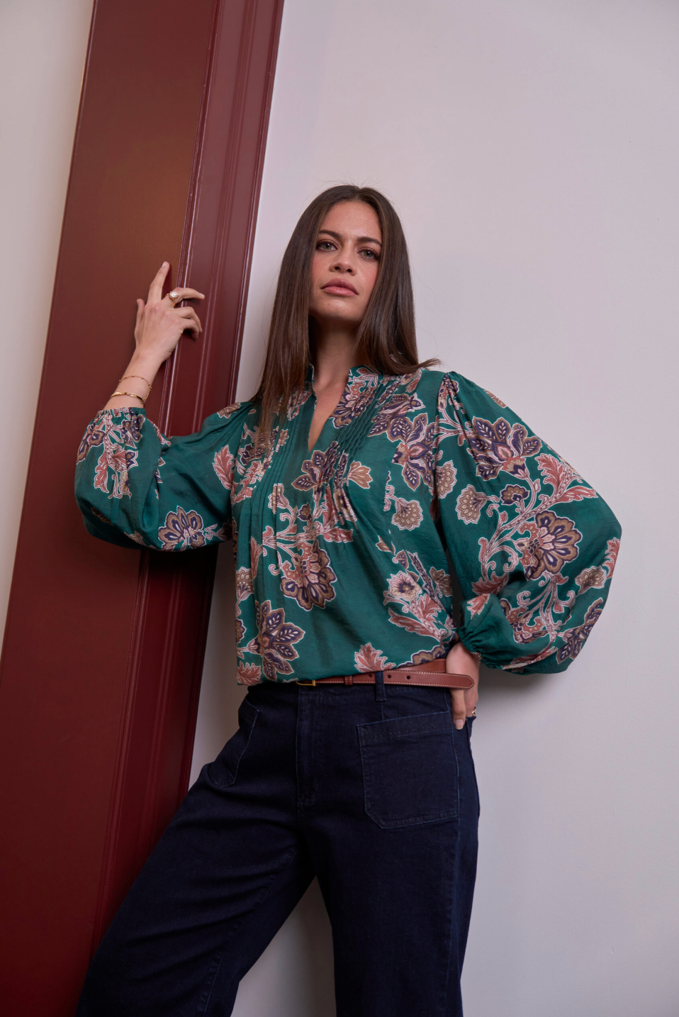 Versailles Blouse Evergreen Multi Loobie's Story