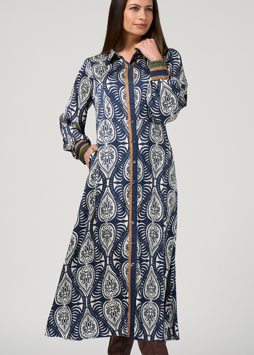 Opaline Shirt Dress Indigo Multi Loobie's Story