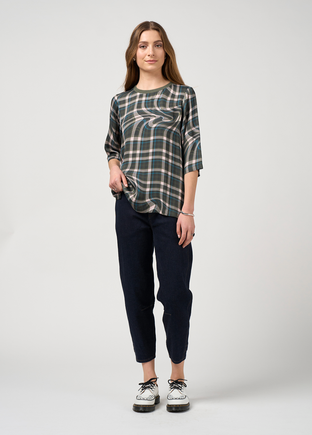 Illusion Top Khaki Multi Madly Sweetly