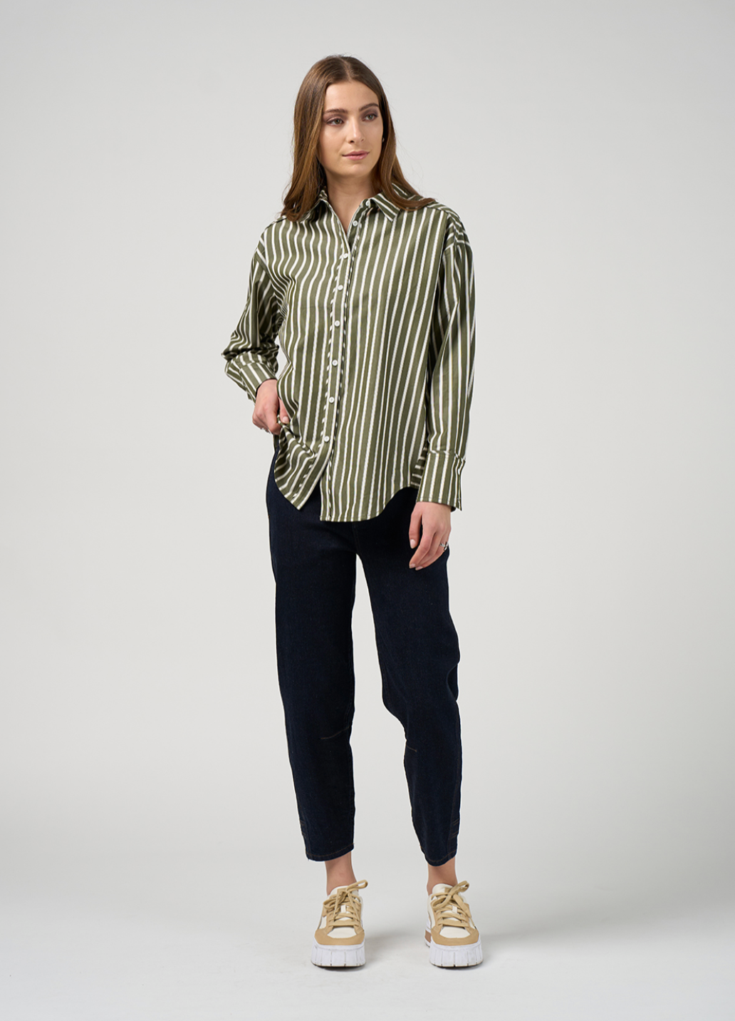 Direction Stripe Shirt Sage Madly Sweetly