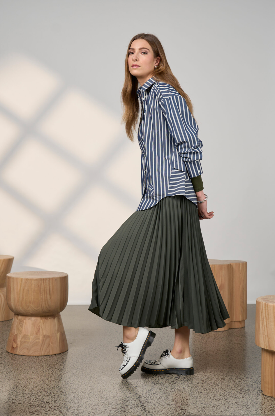 Direction Stripe Shirt Navy Madly Sweetly