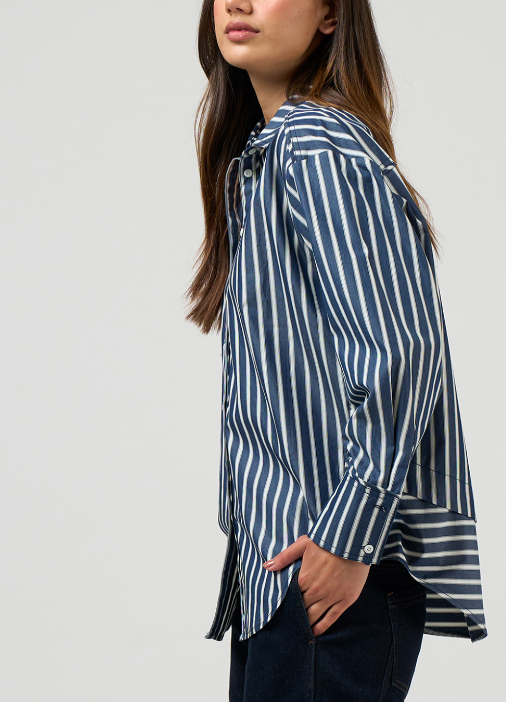 Direction Stripe Shirt Navy Madly Sweetly