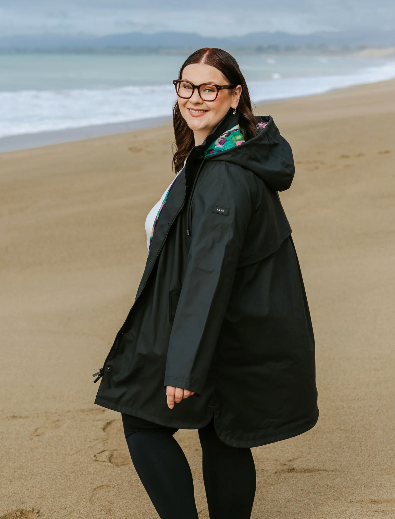 Billie Rain Coat Black Evie Marble Moke