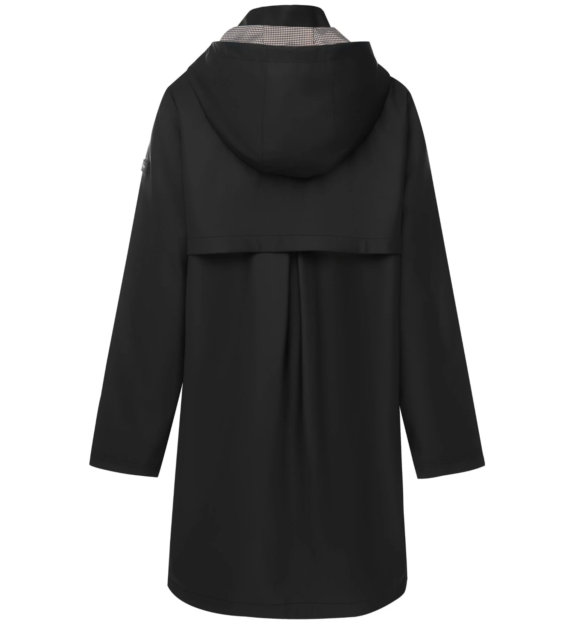Billie Rain Coat Black with Houndstooth