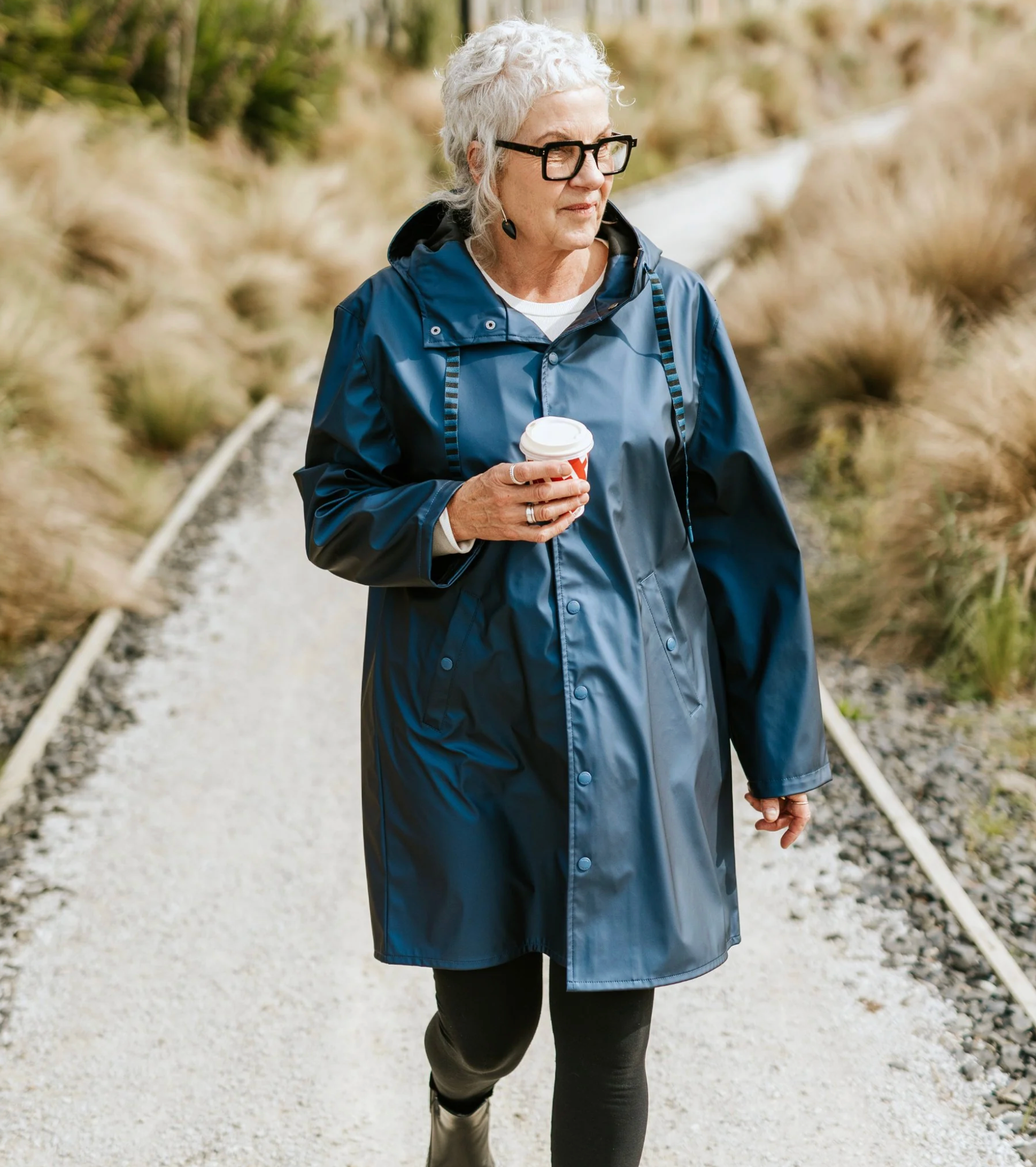 CHARLIE Metallic Blue RainCoat MOKE