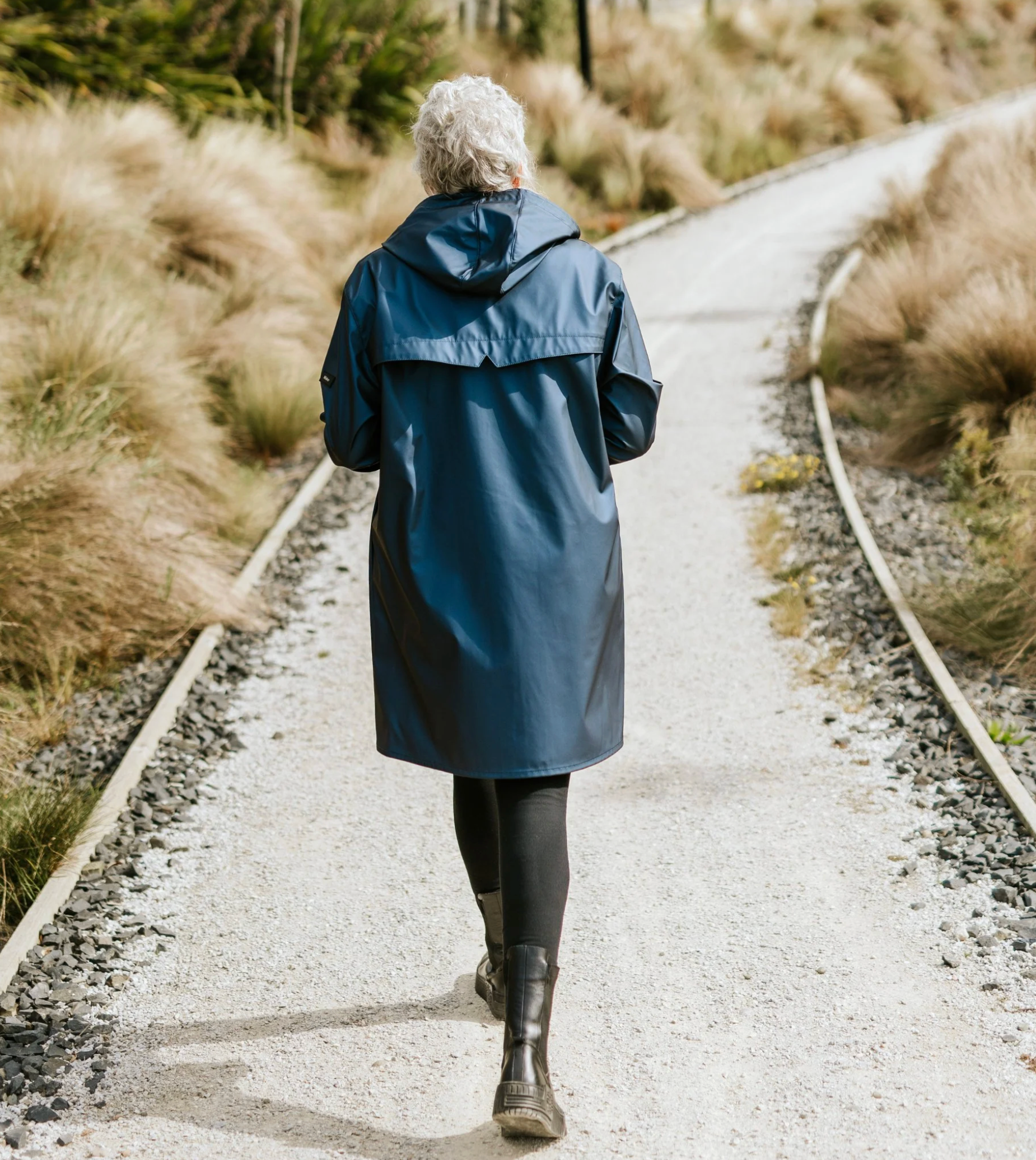 CHARLIE Metallic Blue RainCoat MOKE