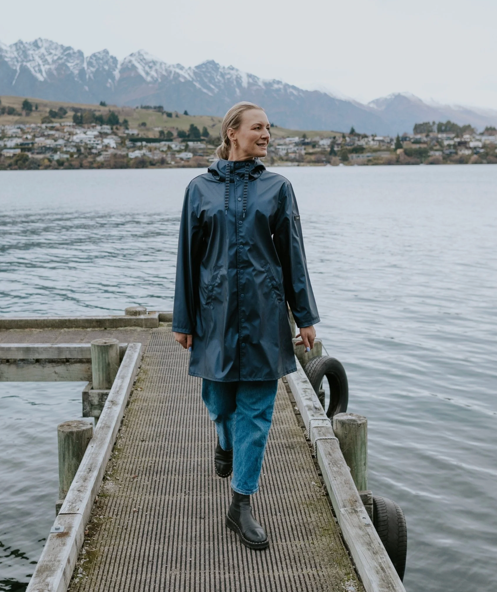 CHARLIE Metallic Blue RainCoat MOKE