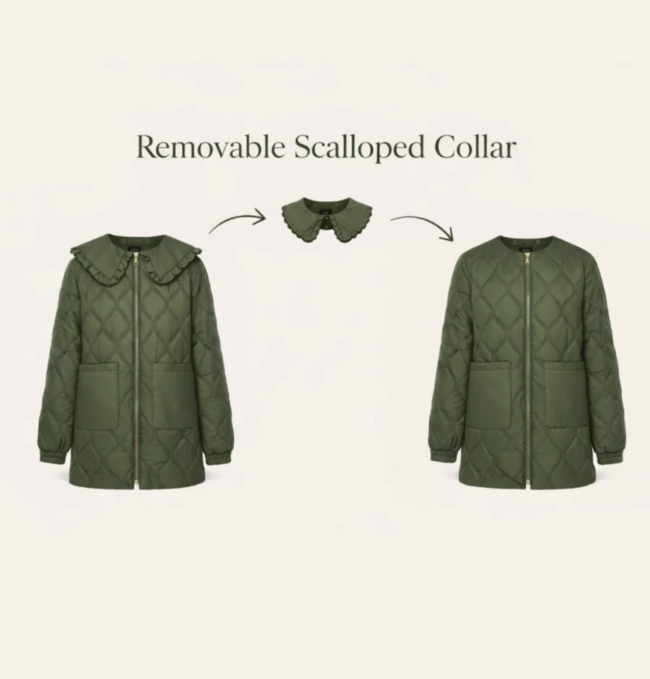 TESS Quilt Coat Olive Green MOKE