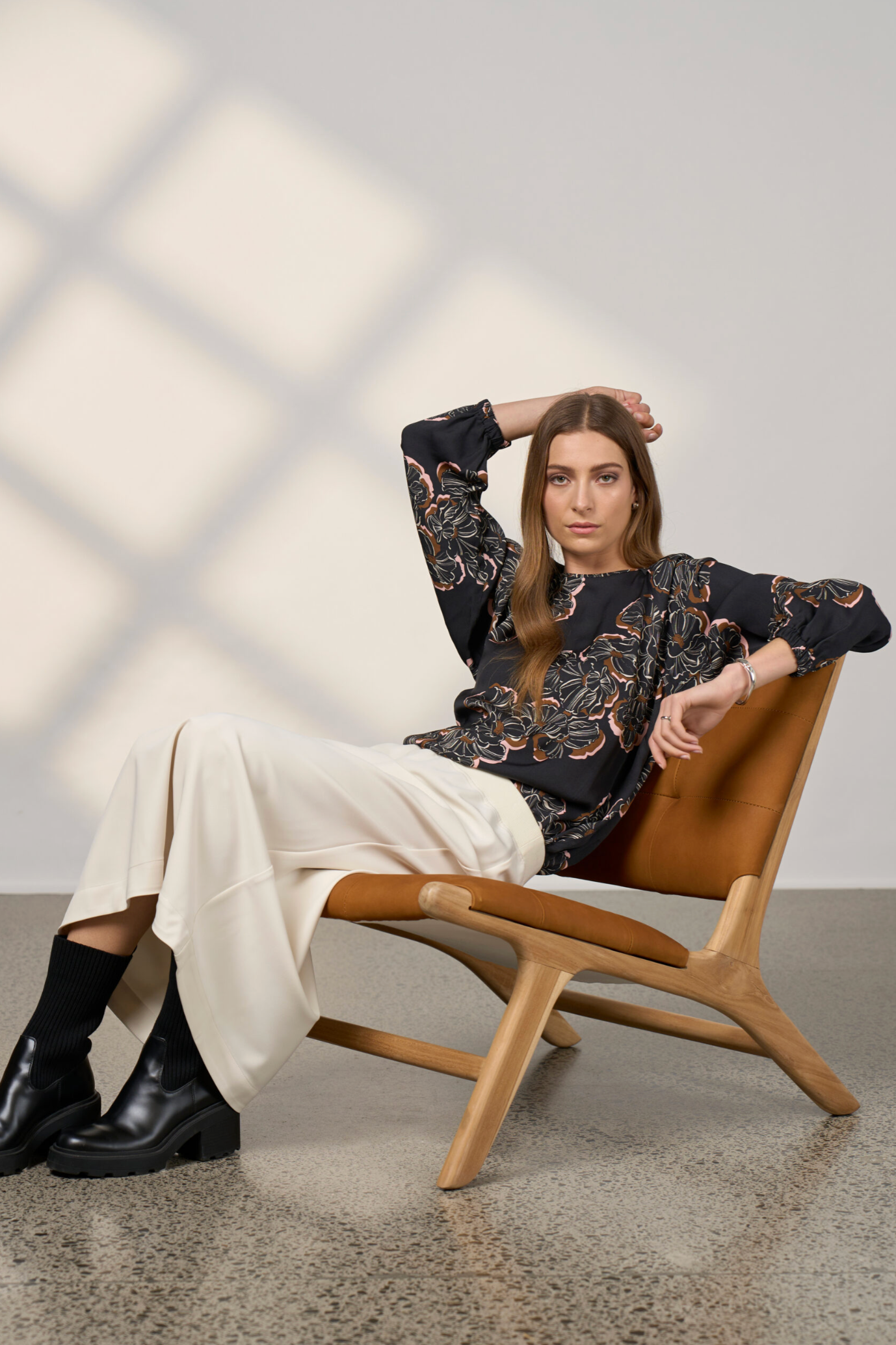 Wood Rose Top Black Multi Madly Sweetly