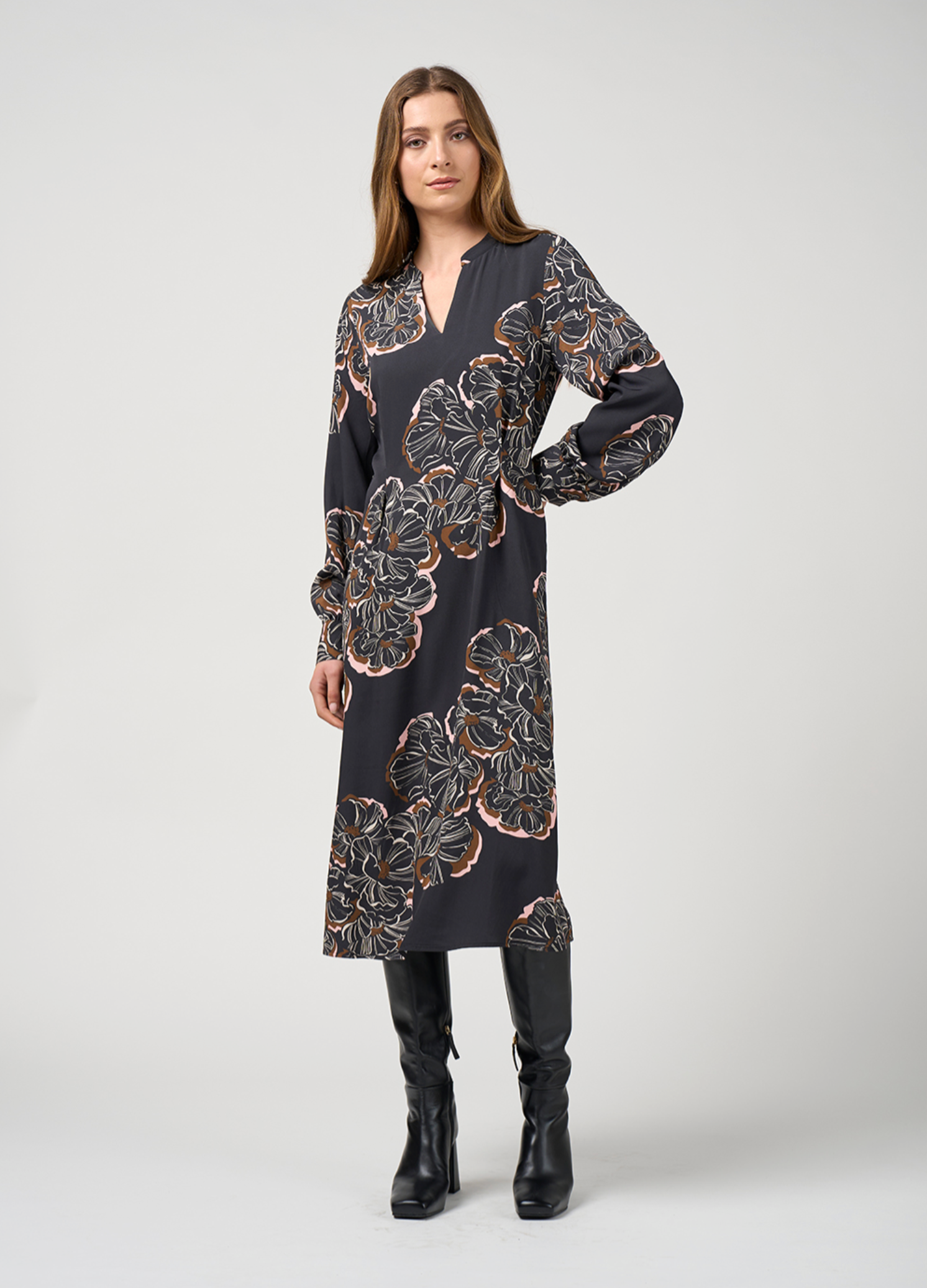 Wood Rose Dress Black Multi Madly Sweetly