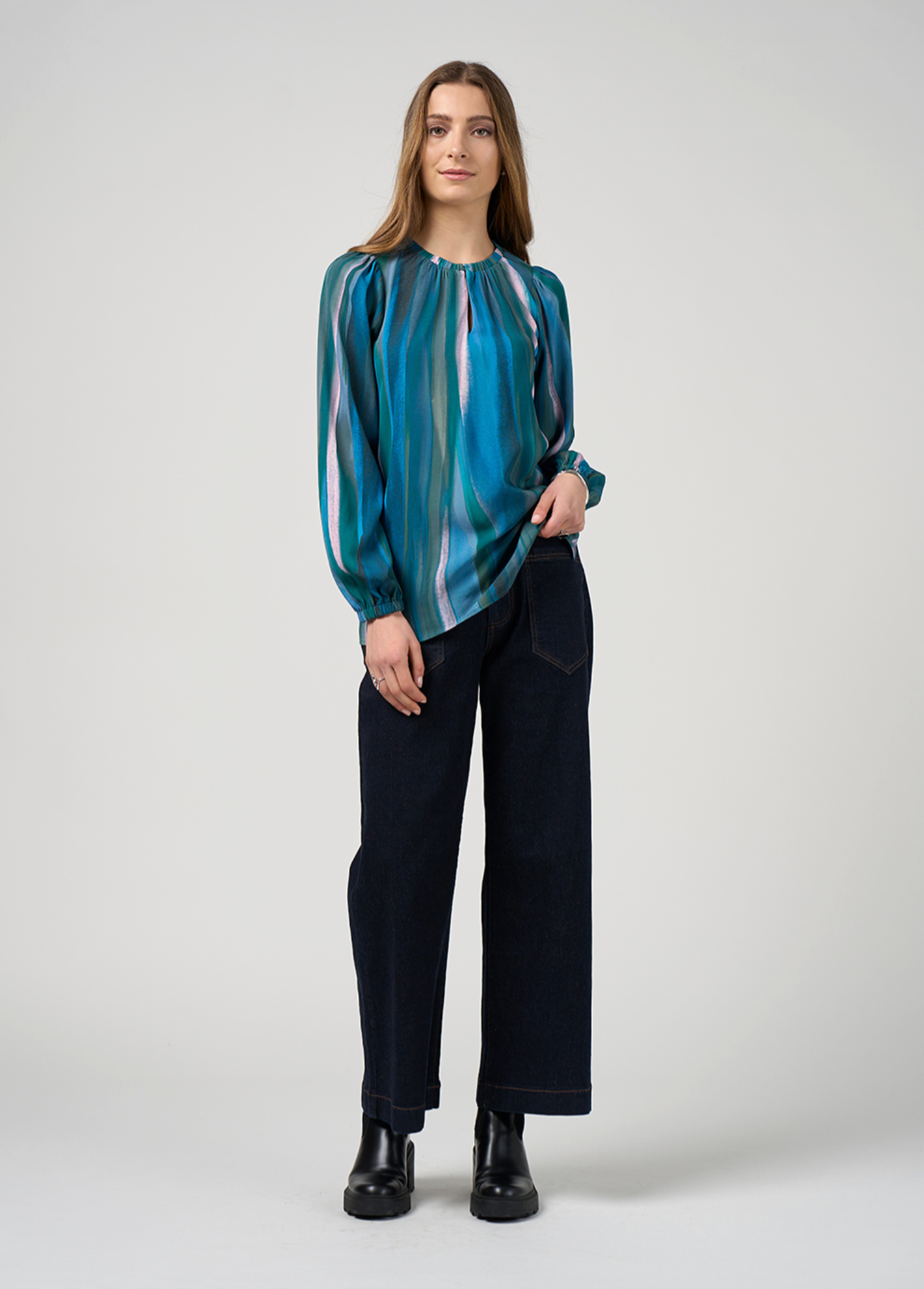 Sway Top Blue Multi Madly Sweetly