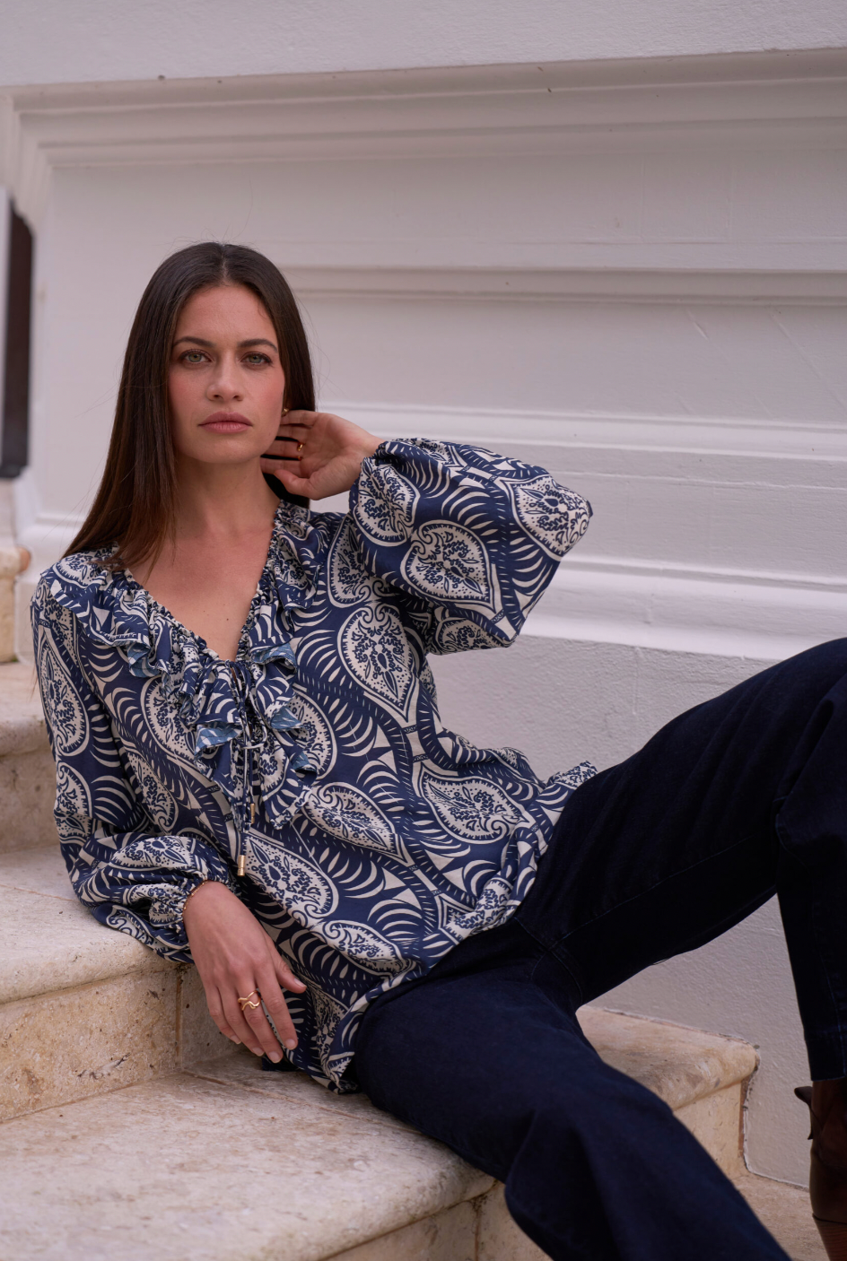 Opaline Blouse Indigo Multi Loobie's Story