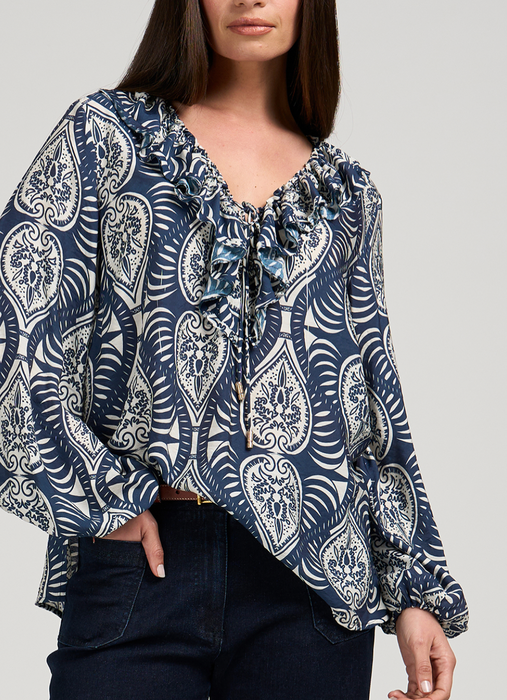 Opaline Blouse Indigo Multi Loobie's Story