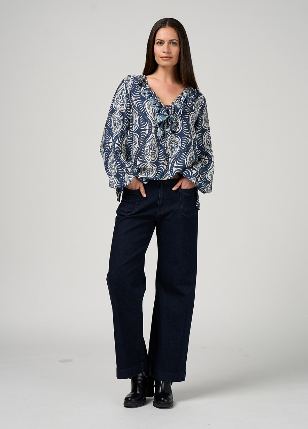 Opaline Blouse Indigo Multi Loobie's Story