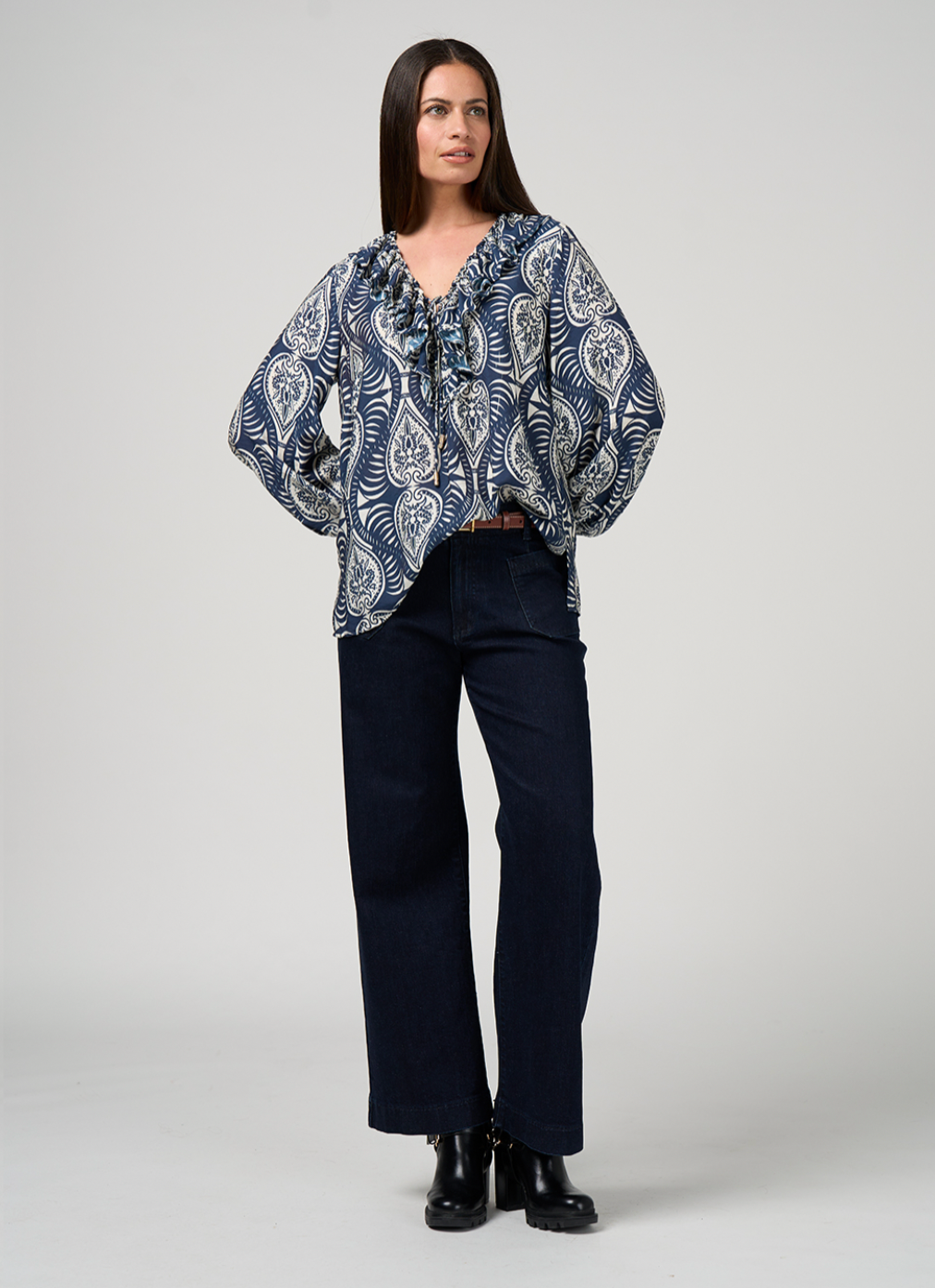 Opaline Blouse Indigo Multi Loobie's Story