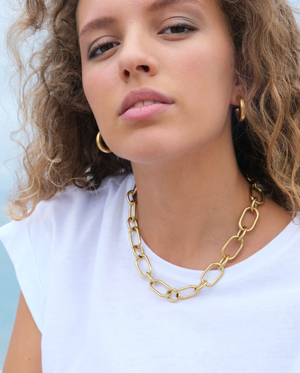 A&C Oslo Necklace Heavy Chain Steel G - Gold