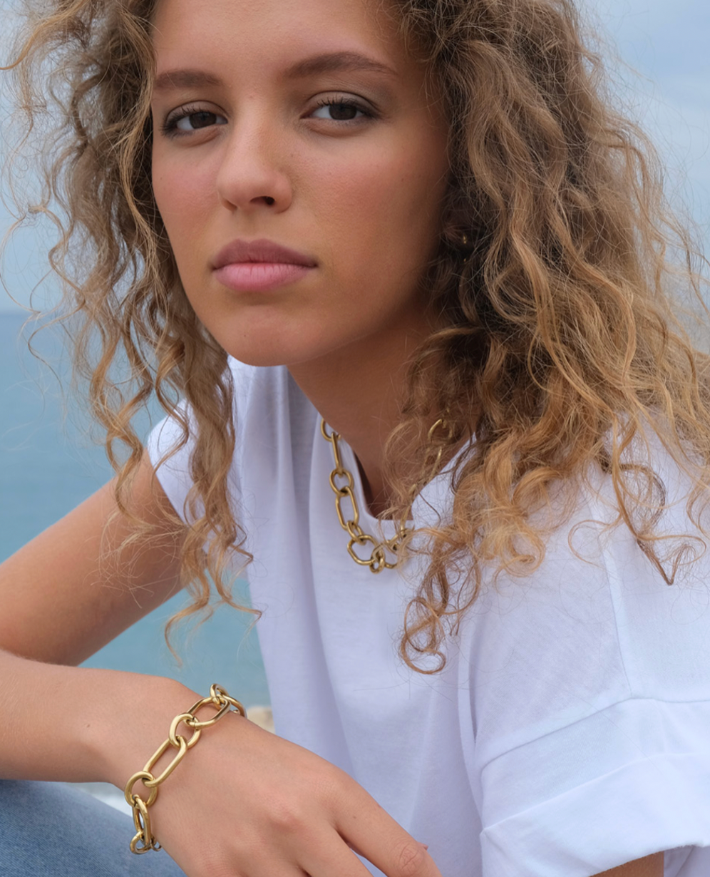 A&C Oslo Necklace Heavy Chain Steel G - Gold