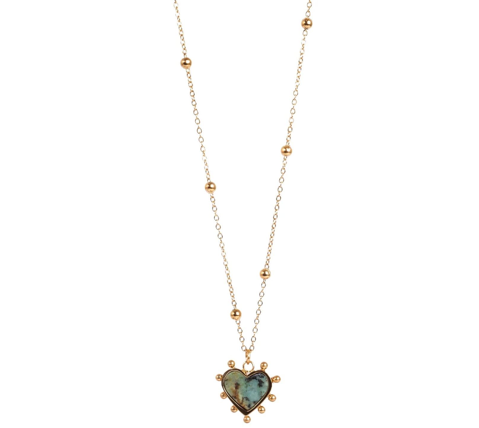 A&C Olso Heart necklace with African Turquoise