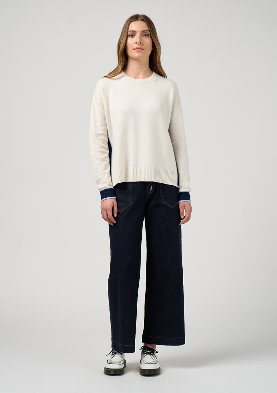 College Sweater Winter White Madly Sweetly