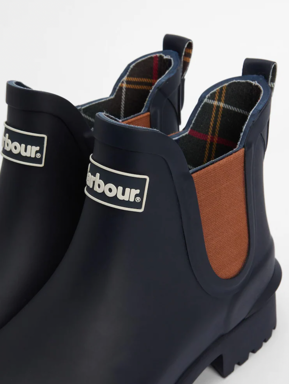 Barbour Wilton Chelsea Welly Navy/Brown EU42