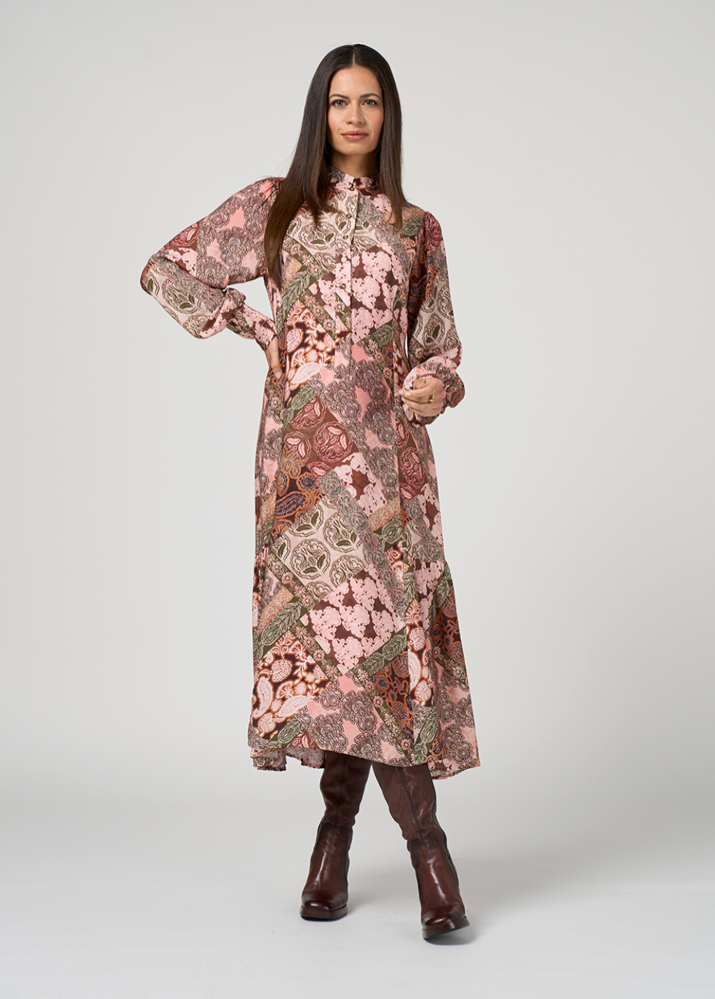 Byzantium Midi Dress Loobies Story Blush Multi