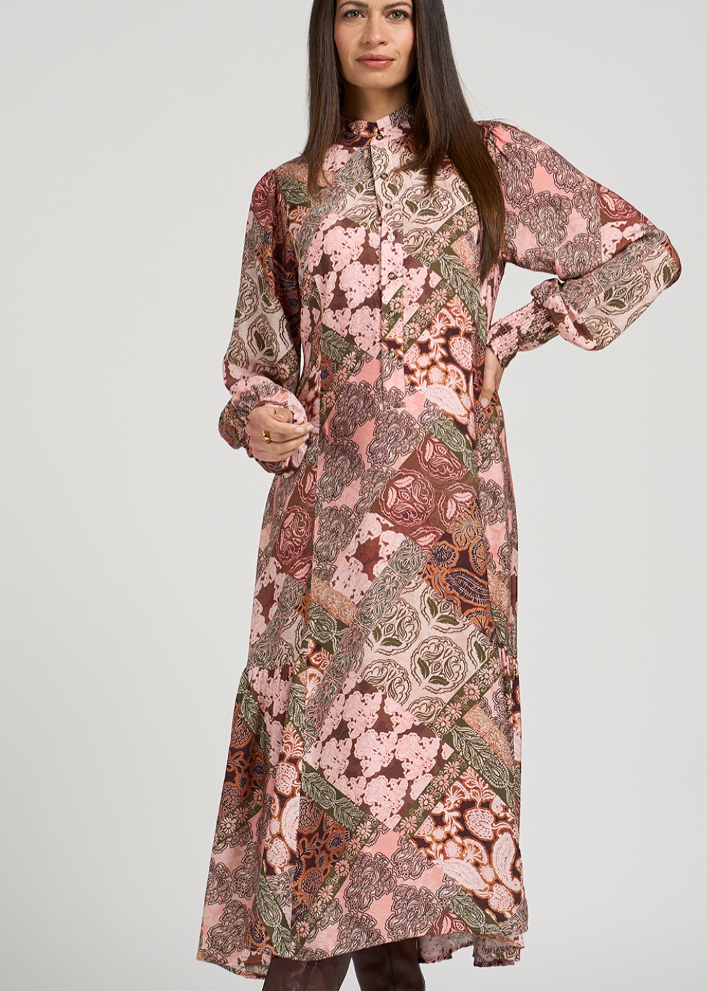 Byzantium Midi Dress Loobies Story Blush Multi