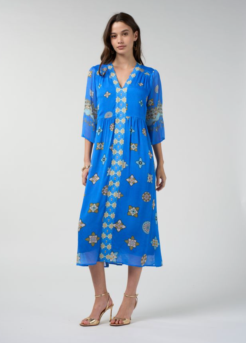 Loobie's Story Dambulla Midi Dress - Azure Multi
