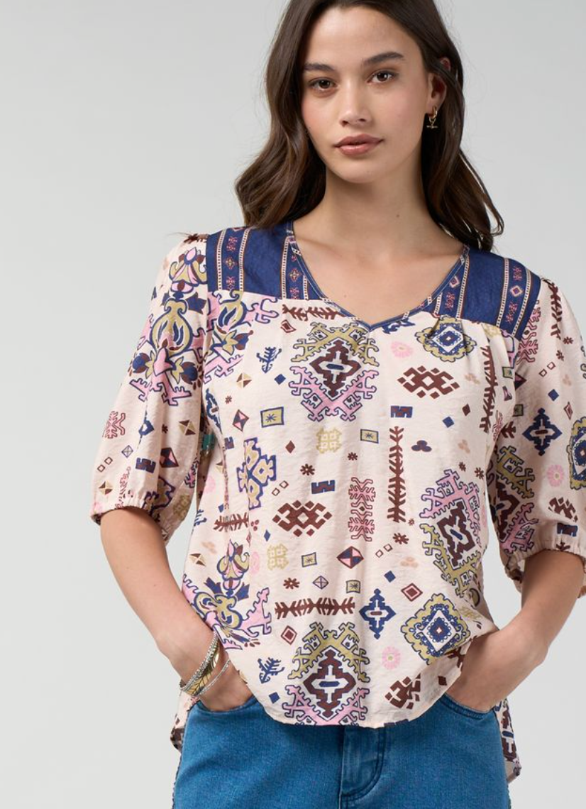 Loobie's Story Lanka Top - Bone Multi