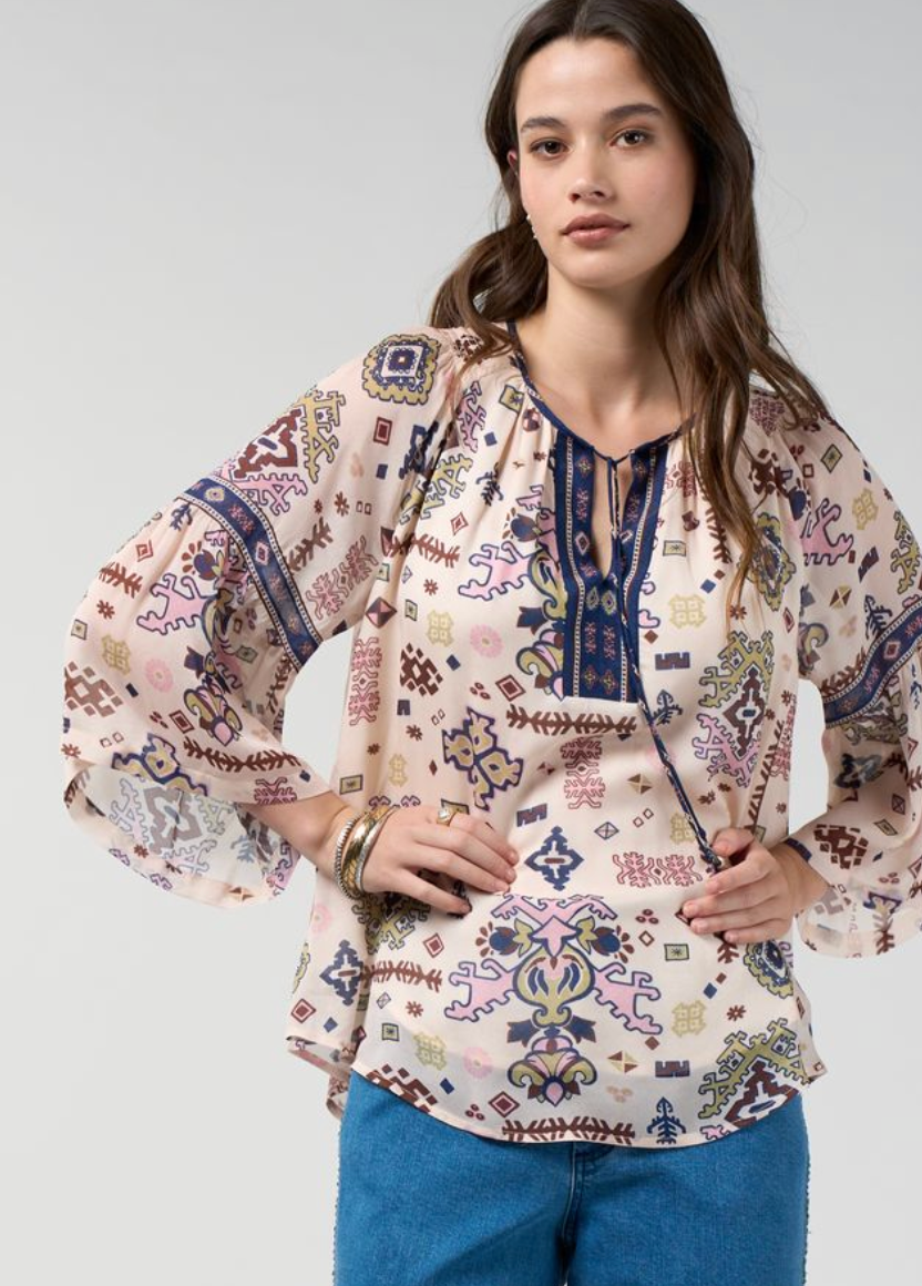 Loobie's Story Lanka Blouse - Bone Multi
