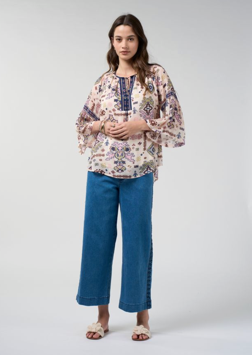 Loobie's Story Lanka Blouse - Bone Multi