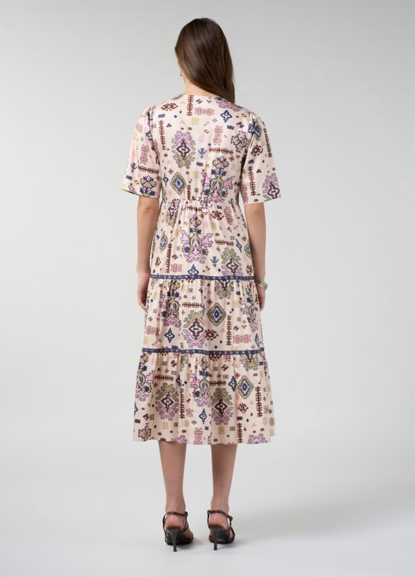 Loobie's Story Lanka Midi Dress - Bone Multi