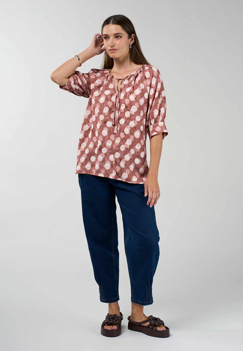 Madly Sweetly Vision Blouse - Cocoa Multi