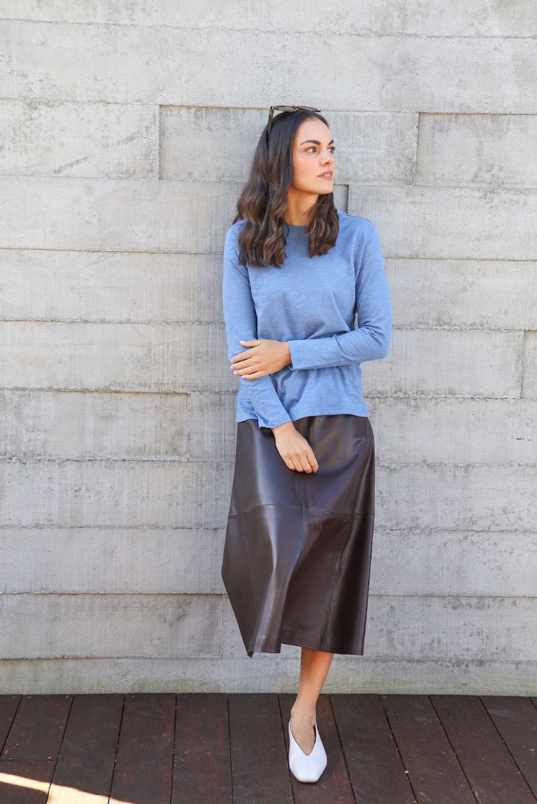 Velveteen Rabbit Long Sleeve Lucie Tee Smokey Blue