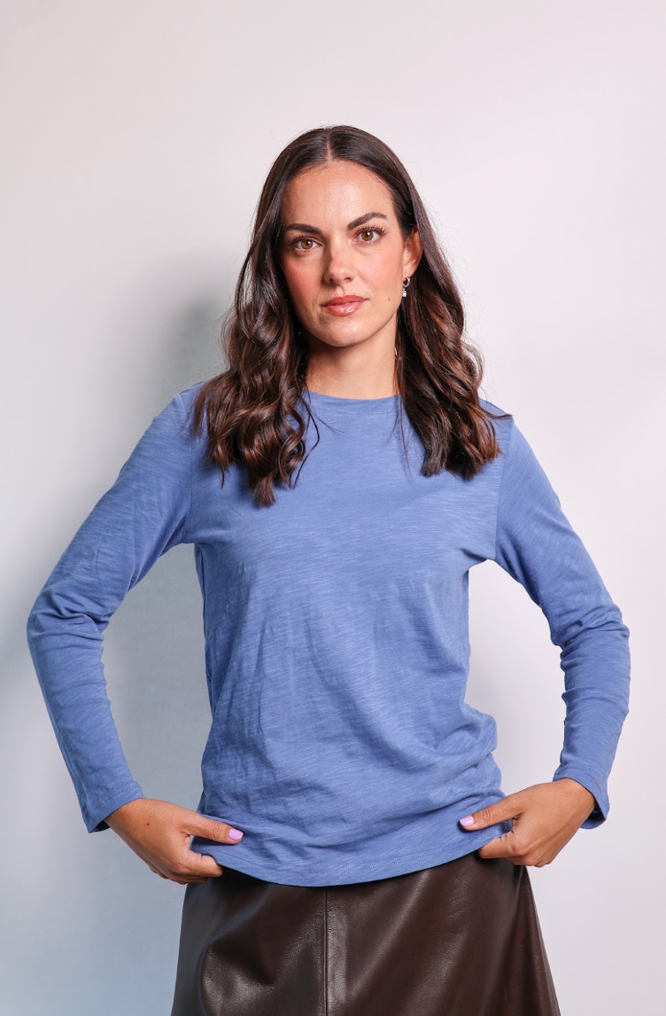Velveteen Rabbit Long Sleeve Lucie Tee Smokey Blue