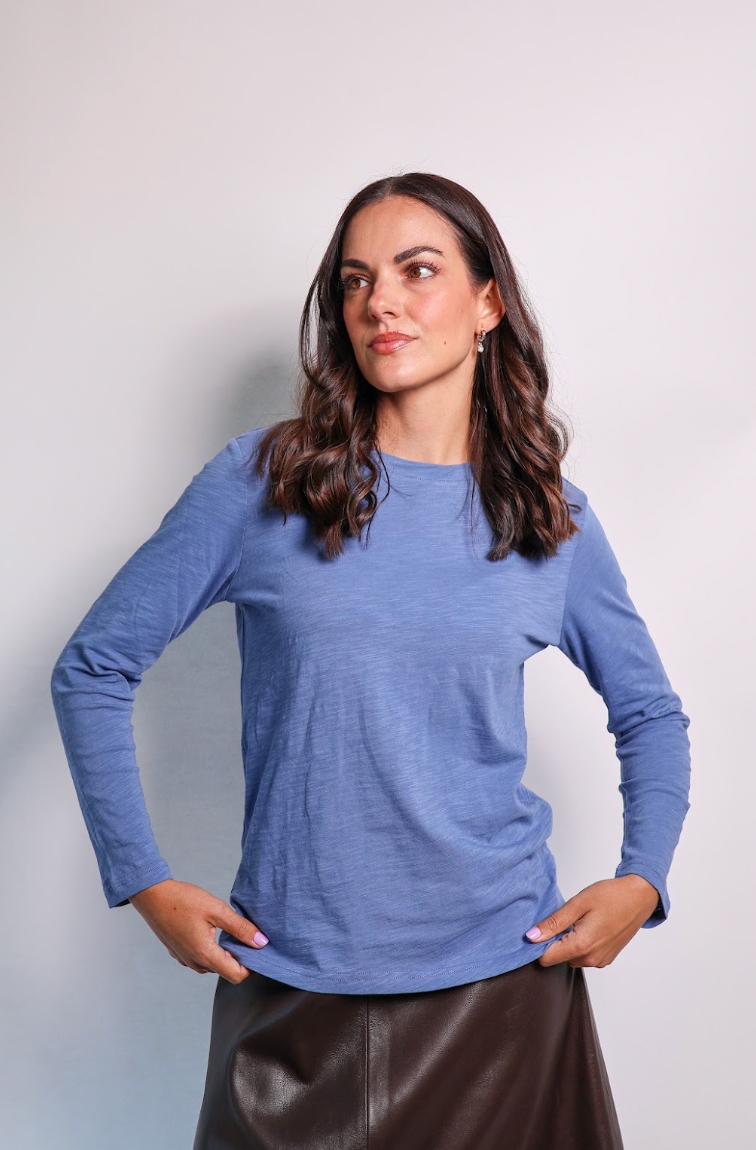 Velveteen Rabbit Long Sleeve Lucie Tee Smokey Blue