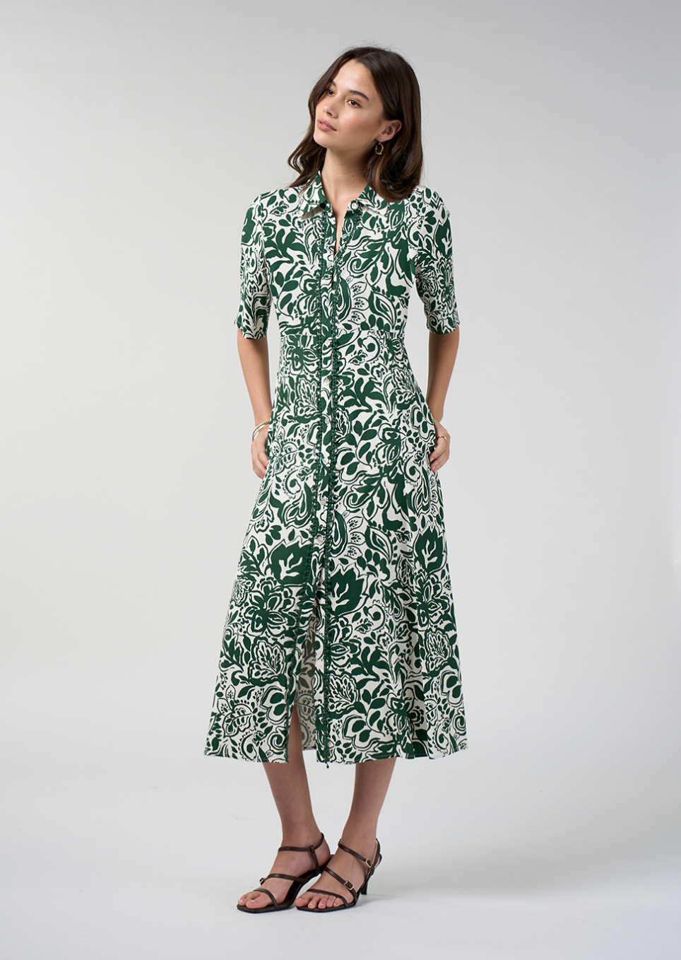 Loobie's Story Teardrop Shirt Dress - Buttermilk Multi