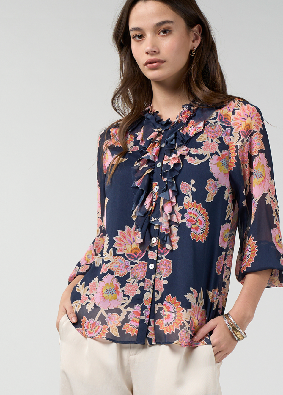 Loobie's Story Mirissa Blouse - Indigo Multi