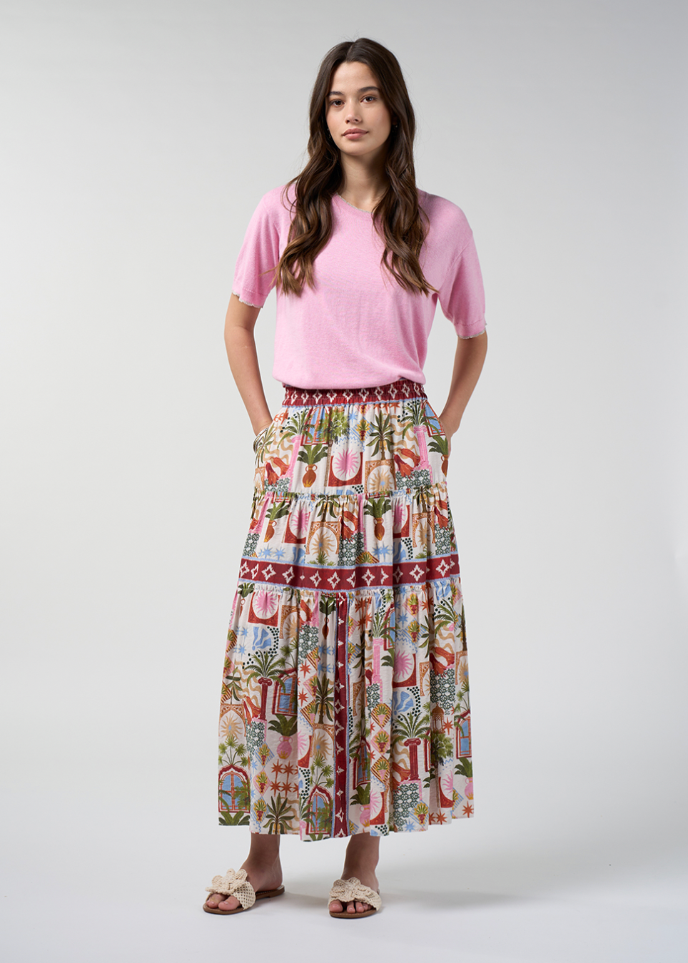 Loobie's Story Jaffna Skirt - Bone Multi