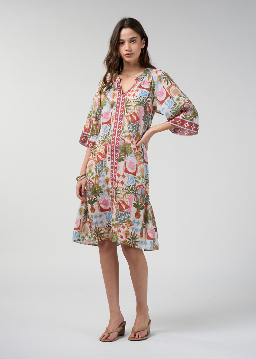 Loobie's Story Jaffna Dress - Bone Multi