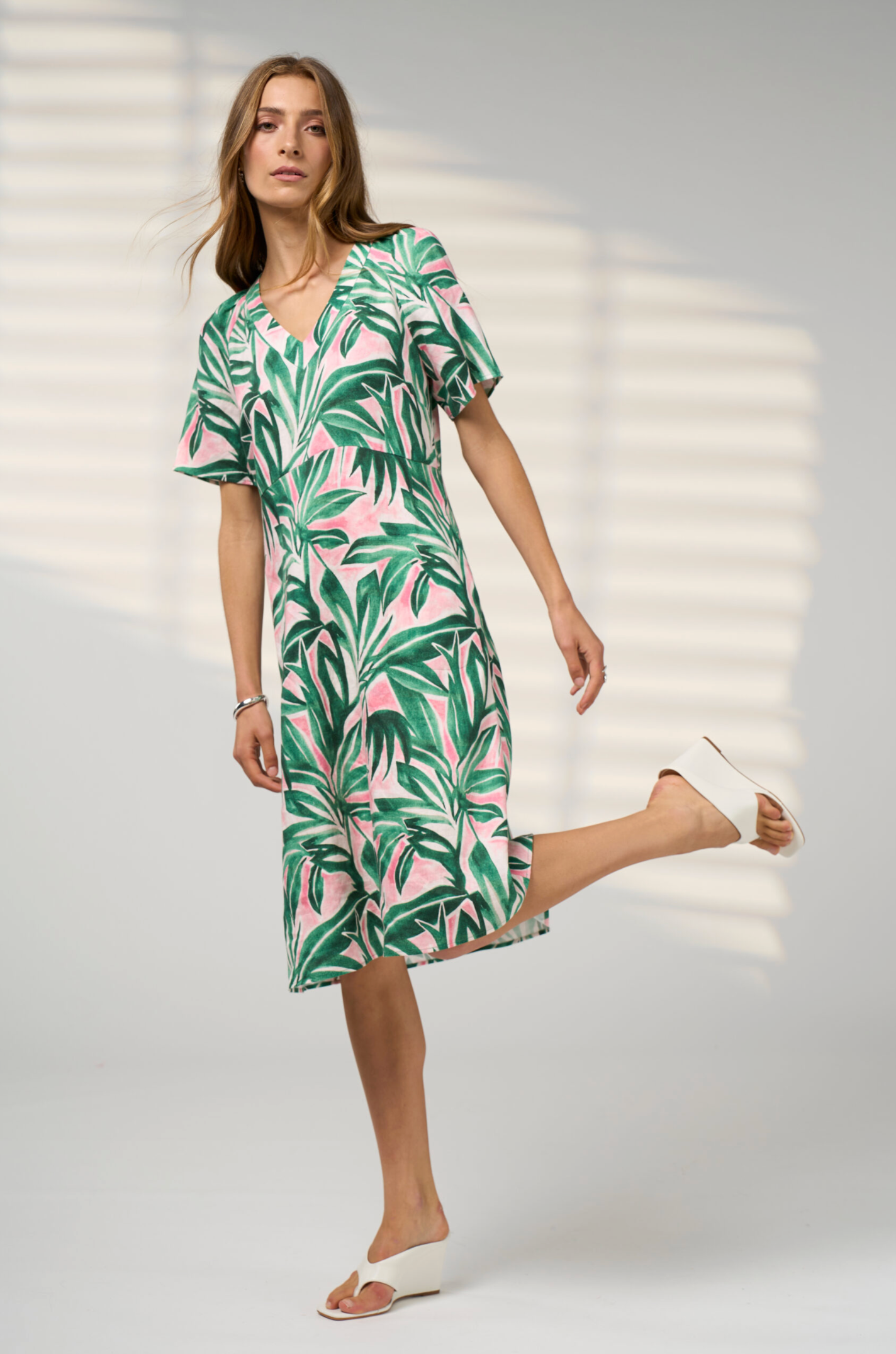 Madly Sweetly Frond Dress - Emerald Multi