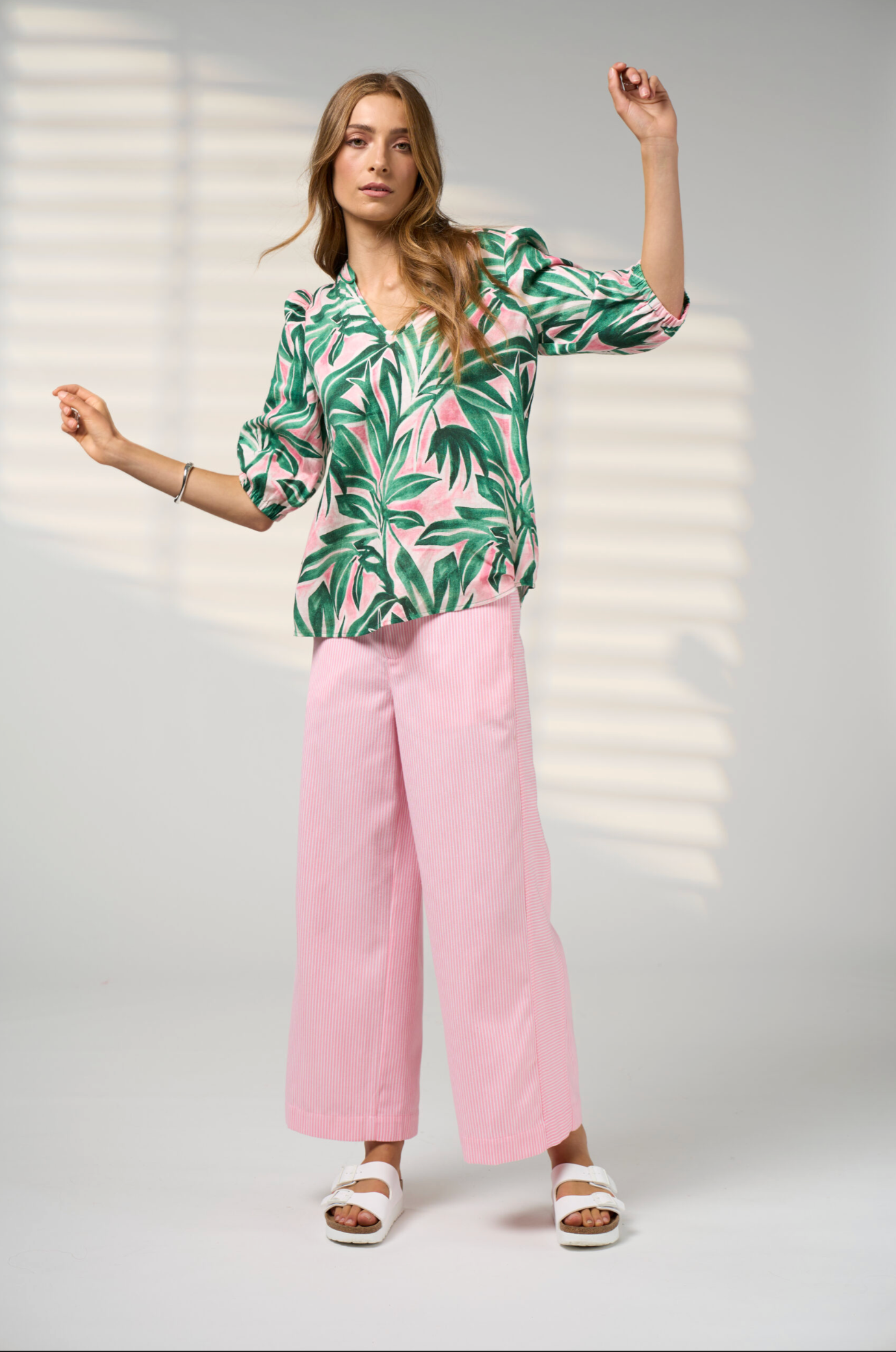 Madly Sweetly Frond Top - Emerald Multi