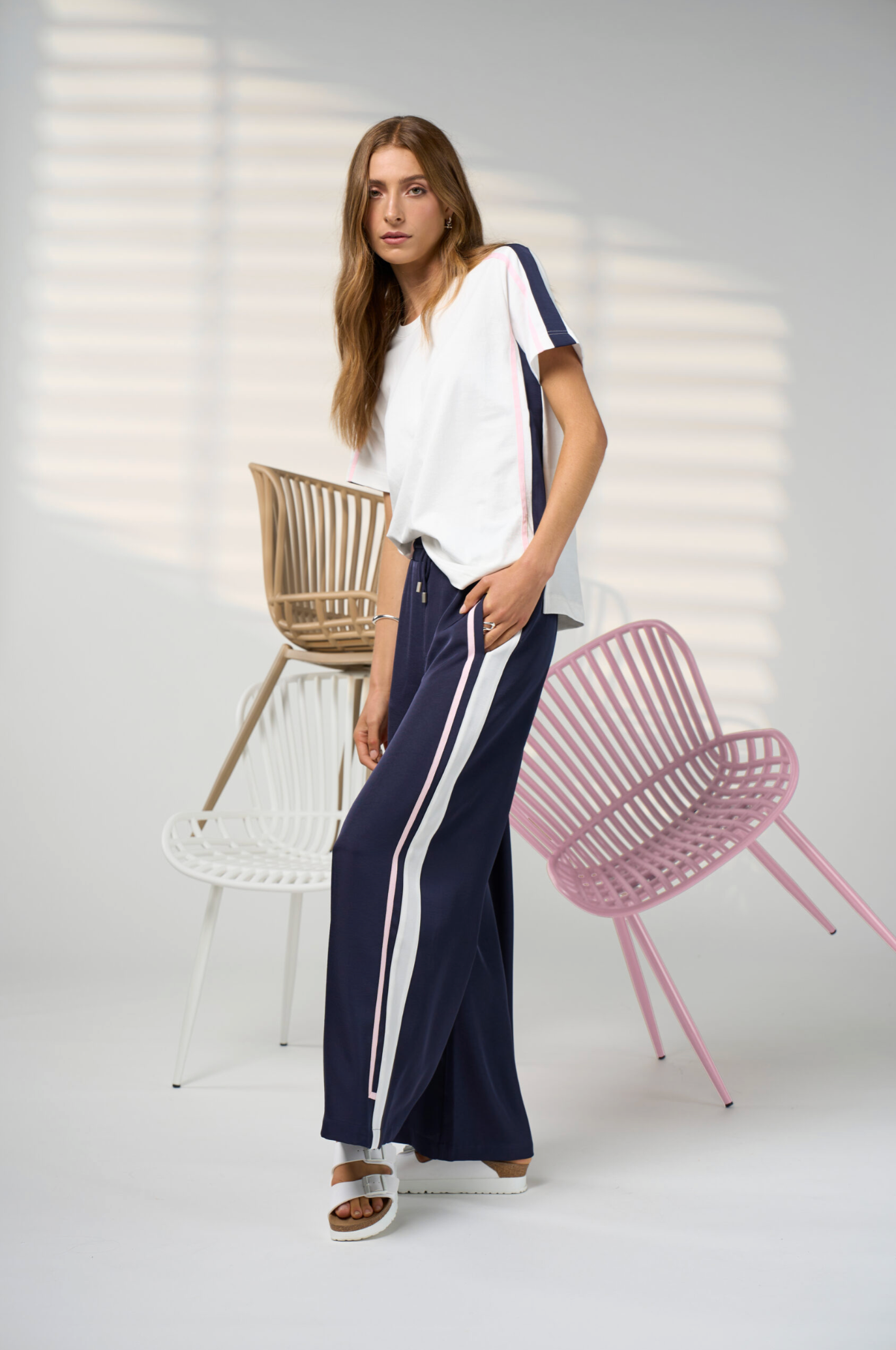 Madly Sweetly Contour Tee - White / Navy