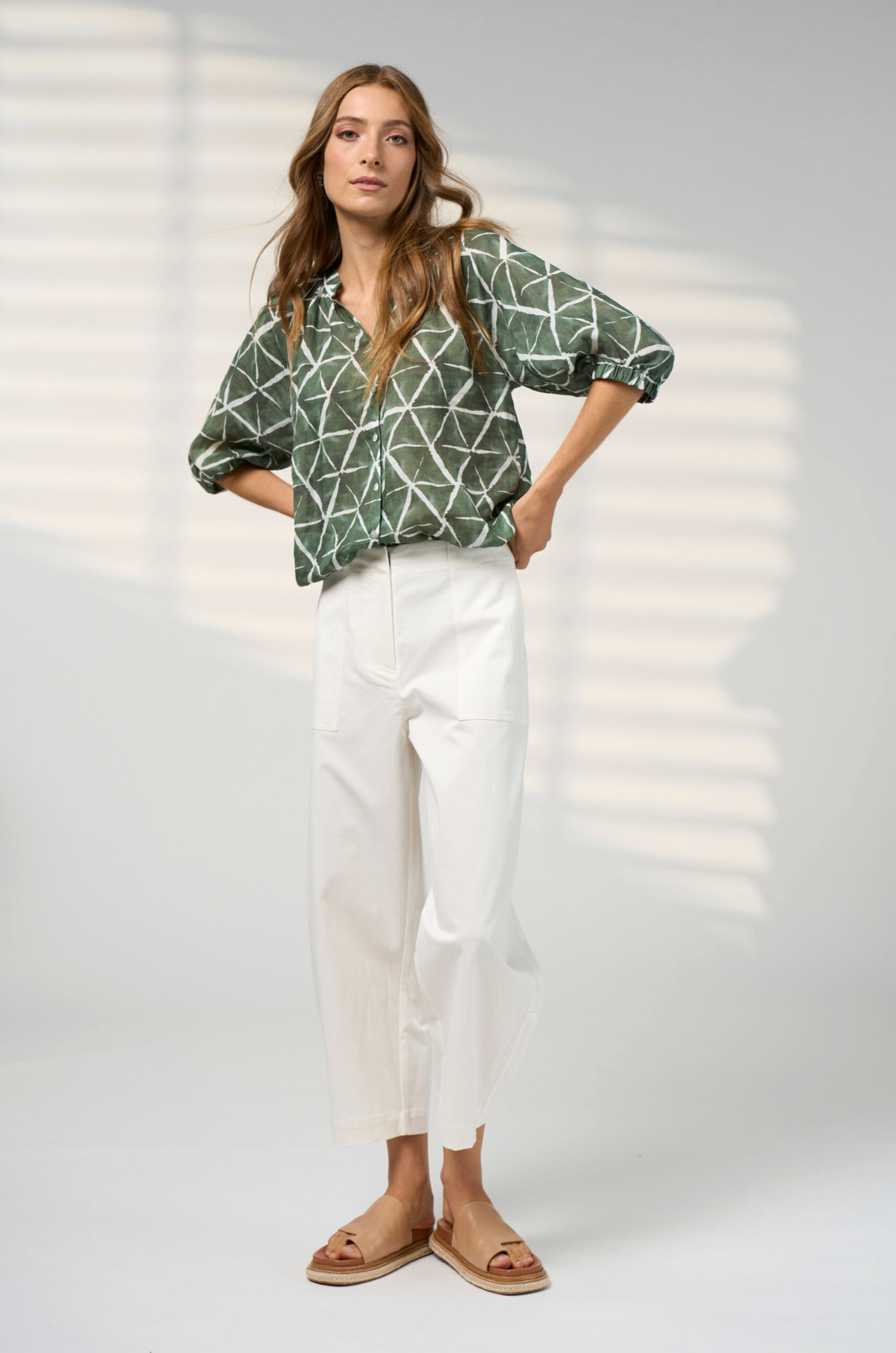 Madly Sweetly Prism Blouse - Khaki Multi