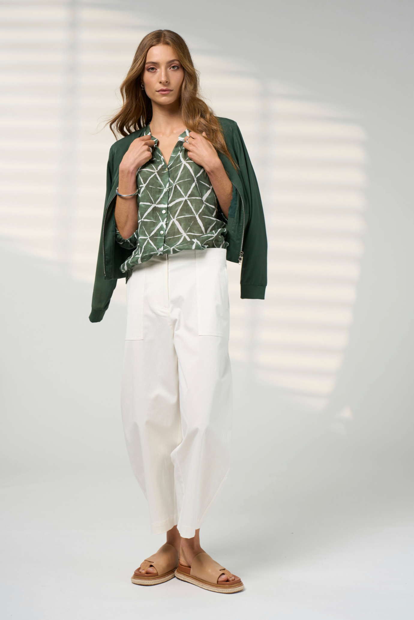Madly Sweetly Prism Blouse - Khaki Multi