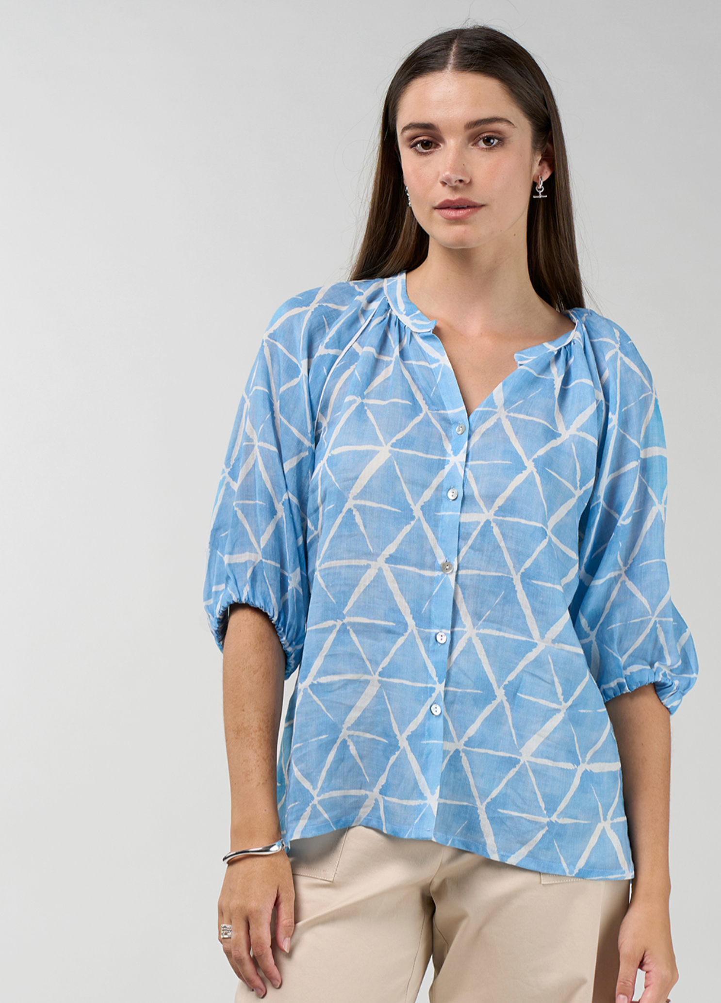 Madly Sweetly Prism Blouse - Sky Blue Multi